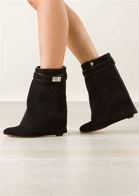 givenchy black suede boots|black givenchy shark boots.